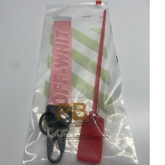 OFF-WHITE Lanyard Keychain Industrial Clasp All Pink & New Red Zip Tie - Picture 4 of 4